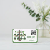 ファミリーツリーカスタムのQRコード 名刺 (スタンド正面)