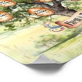 ファミリーツリーカスタムメモリアル水彩 ポスター (角)