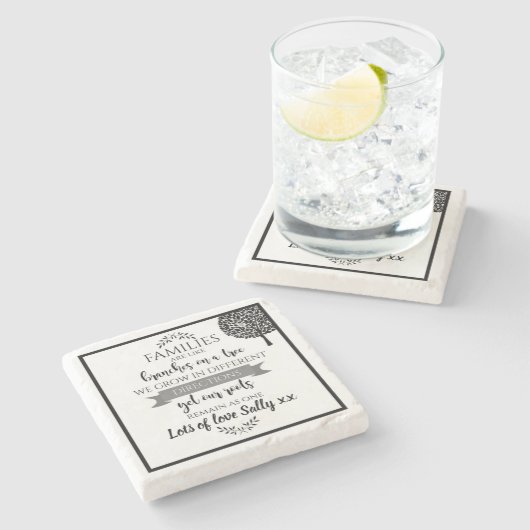 ファミリーツリーギフトコパーソナライズされたースター ストーンコースター (横)