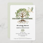 ファミリーツリーストークベビーシャワー招待状 招待状 (正面/裏面)