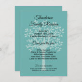 ファミリーツリーティール（緑がかった色）グリーンファミリー懇親会招待状 招待状 (正面/裏面)