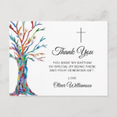 ファミリーツリーバプテスマ《キリスト教》洗礼式や命名式サンキューユー ポストカード (正面)