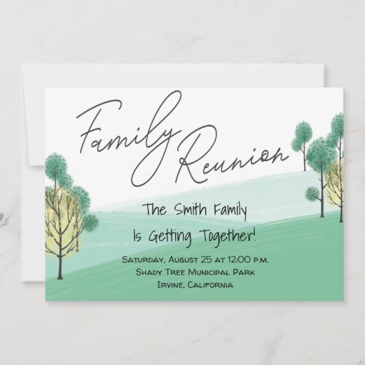 ファミリーツリーバーベキューピクニックファミリー懇親会 招待状 (正面)