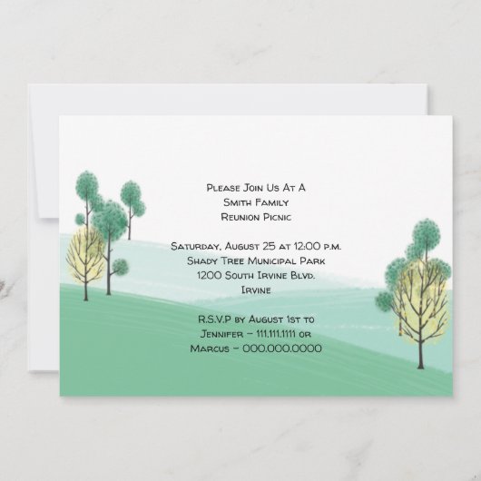 ファミリーツリーバーベキューピクニックファミリー懇親会 招待状 (裏面)