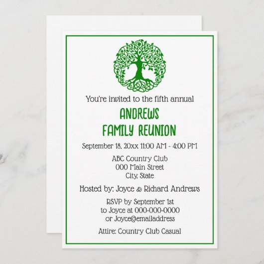 ファミリーツリーファミリー懇親会お祝い#2 招待状 (正面/裏面)