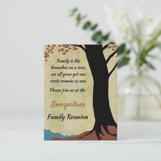 ファミリーツリーファミリー懇親会はがき ポストカード (スタンド正面)
