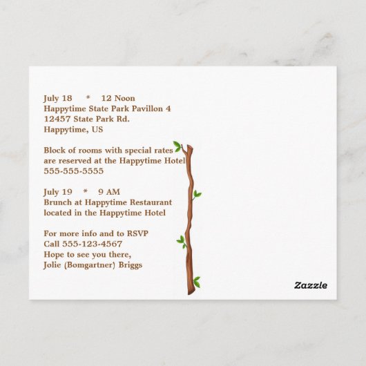 ファミリーツリーファミリー懇親会はがき ポストカード (裏面)