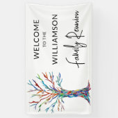 ファミリーツリーファミリー懇親会へようこそ 横断幕 (縦)