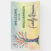 ファミリーツリーファミリー懇親会へようこそ 横断幕 (縦)