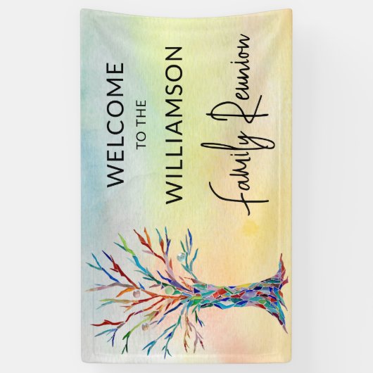 ファミリーツリーファミリー懇親会へようこそ 横断幕 (縦)