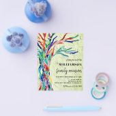 ファミリーツリーファミリー懇親会グリーン招待状 チラシ (シングル)