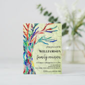 ファミリーツリーファミリー懇親会グリーン招待状 ポストカード (スタンド正面)