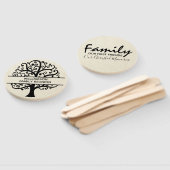 ファミリーツリーファミリー懇親会ブラックモダンスケッチ ハンドファン (組立なし)