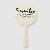 ファミリーツリーファミリー懇親会ブラックモダンスケッチ ハンドファン (裏面)