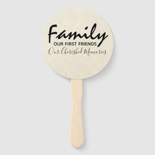 ファミリーツリーファミリー懇親会ブラックモダンスケッチ ハンドファン (裏面)