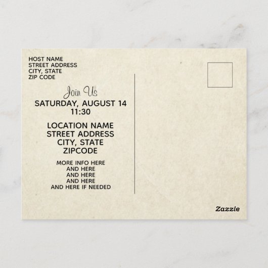 ファミリーツリーファミリー懇親会ブラックモダンスケッチ ポストカード (裏面)