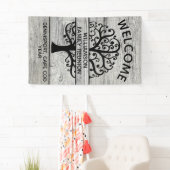 ファミリーツリーファミリー懇親会ブラックモダンスケッチ 横断幕 (インサイチュ)