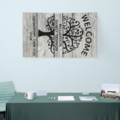 ファミリーツリーファミリー懇親会ブラックモダンスケッチ 横断幕 (トレードショー)