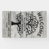 ファミリーツリーファミリー懇親会ブラックモダンスケッチ 横断幕 (横)