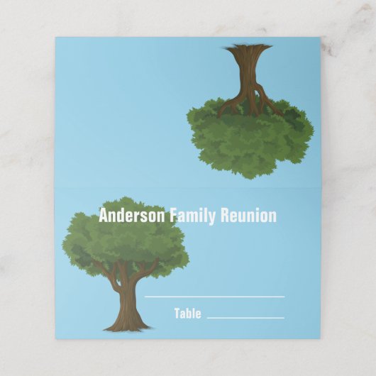 ファミリーツリーファミリー懇親会ホワイト文字名 プレイスカード (外部開封)