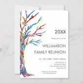 ファミリーツリーファミリー懇親会レインボーファミリーツリー マグネット招待状 (正面)