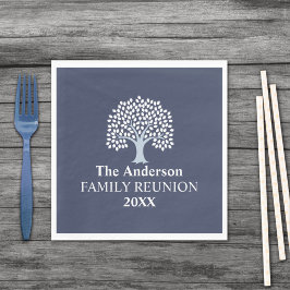 ファミリーツリーファミリー懇親会名前をカスタムする/日付 スタンダードランチョンナプキン