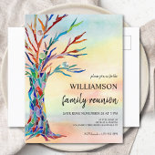 ファミリーツリーファミリー懇親会招待状はがき 案内ポストカード