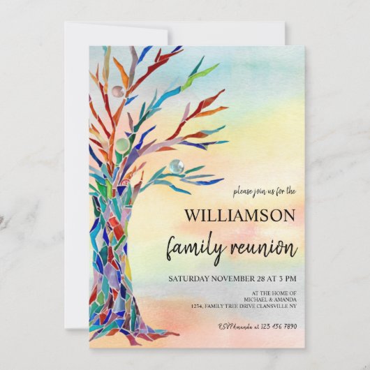 ファミリーツリーファミリー懇親会招待状 招待状 (正面)