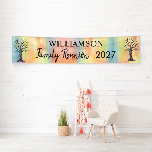 ファミリーツリーファミリー懇親会 カラフル 横断幕 (インサイチュ)