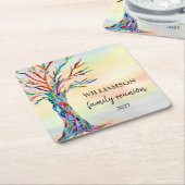 ファミリーツリーファミリー懇親会 スクエアペーパーコースター (アングル)