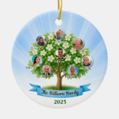 ファミリーツリーフォトクリスマスホリデーデコール セラミックオーナメント (正面)