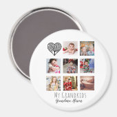 ファミリーツリーフォトコラージュおばあちゃんの祖母のギフト マグネット (正面/裏面)