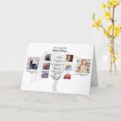 ファミリーツリーフォトコラージュとマイルストーン誕生日 カード (黄色い花)