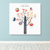 ファミリーツリーフォトコラージュギフト – マイルストーンの追加 キャンバスプリント (インサイチュ (ウッドフロア))