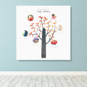 ファミリーツリーフォトコラージュギフト – マイルストーンの追加 キャンバスプリント (インサイチュ (ウッドフロア))