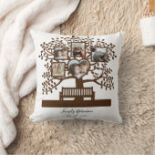 ファミリーツリーフォトコラージュパーソナライズされたテンプレート クッション (ブランケット)