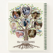 ファミリーツリーフォトコラージュ16写真名LTベージュ ノートブック (裏面)