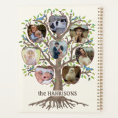 ファミリーツリーフォトコラージュ16写真名LTベージュ プランナー手帳 (裏面)