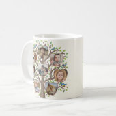 ファミリーツリーフォトコラージュ16写真灯ベージュ コーヒーマグカップ (正面左)