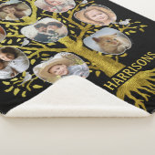 ファミリーツリーフォトコラージュ8写真名|金ゴールドブラック シェルパブランケット (3/4)