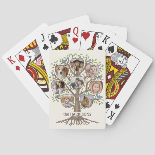 ファミリーツリーフォトコラージュ8写真名Lt Bege トランプ (裏面)