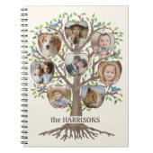 ファミリーツリーフォトコラージュ8写真名Lt Beige ノートブック (正面)