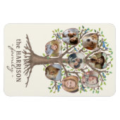 ファミリーツリーフォトコラージュ8写真名Lt Beige マグネット (横)