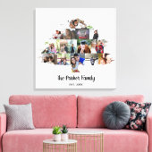 ファミリーツリーフォトコラージュ キャンバスプリント (インサイチュ (リビング))