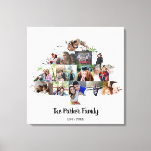 ファミリーツリーフォトコラージュ キャンバスプリント