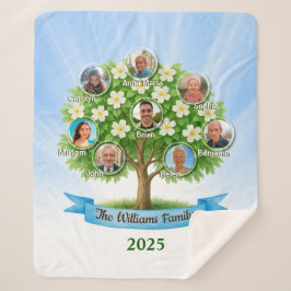 ファミリーツリーフォトネームシャーパ伝統コージーガン シェルパブランケット