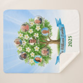 ファミリーツリーフォトネームシャーパ伝統コージーガン シェルパブランケット (正面(横))