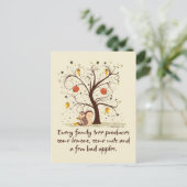 ファミリーツリーユーモアブラウン ポストカード (スタンド正面)