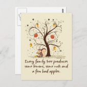 ファミリーツリーユーモアブラウン ポストカード (正面/裏面)