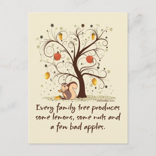 ファミリーツリーユーモアブラウン ポストカード (正面)